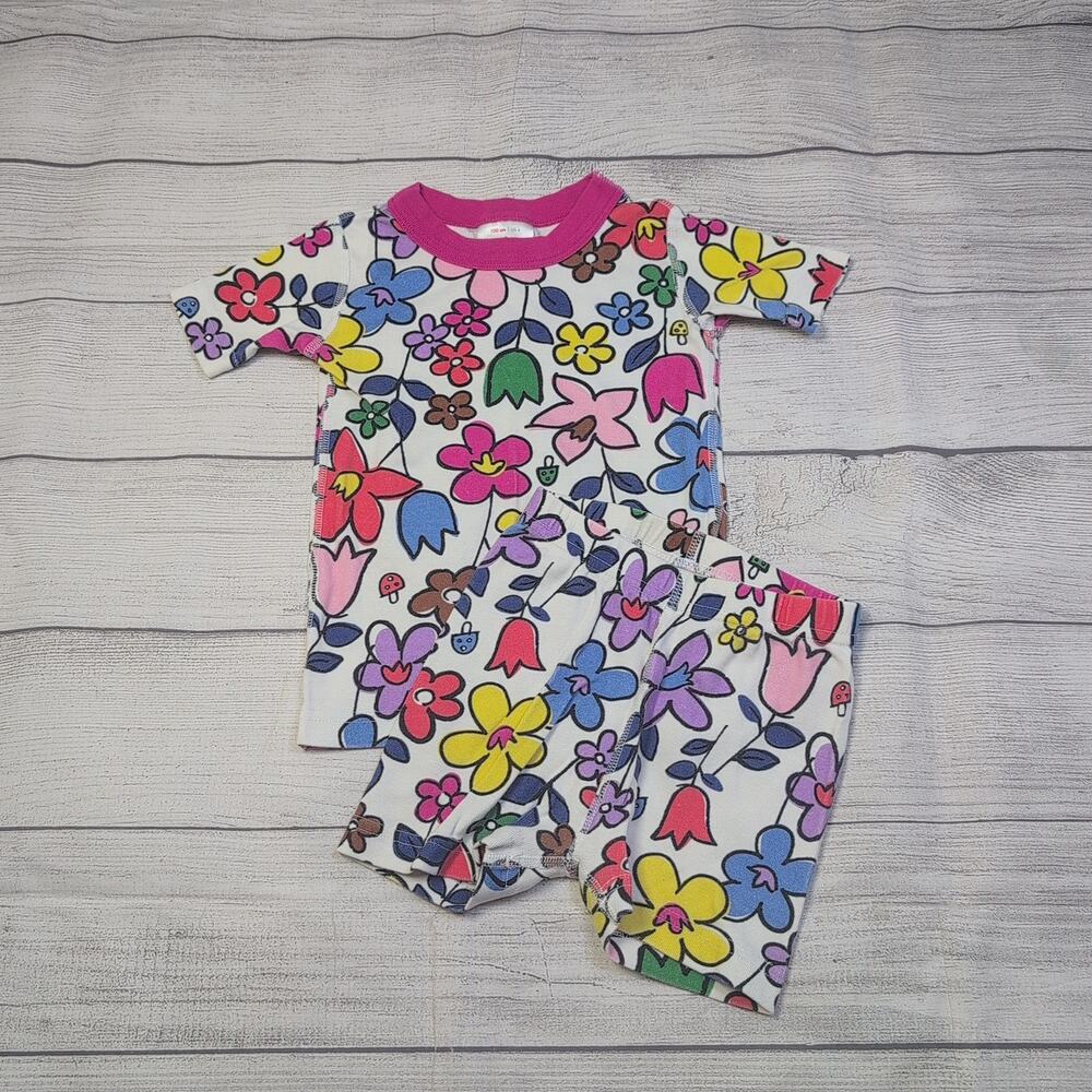 4 Hanna Andersson Flowers Forever Short John Pajamas